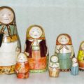 Family of wooden dolls