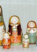 Family of wooden dolls