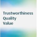 An image with the words Trustworthiness, Quality, Value