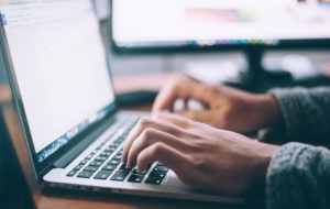 a person using a laptop