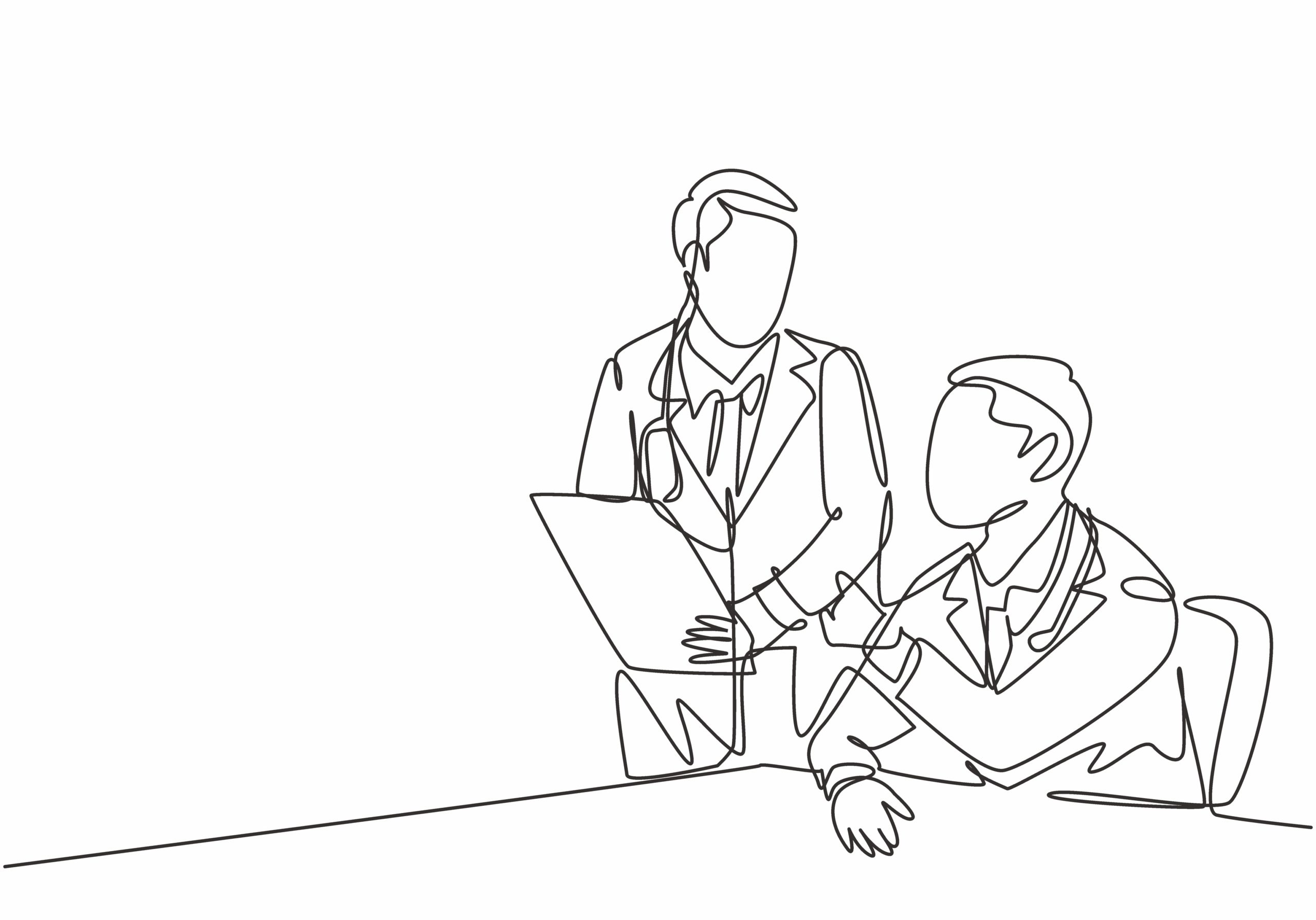 One continuous line drawing of a doctor discussing and diagnosing patient illness from their x-ray photo result