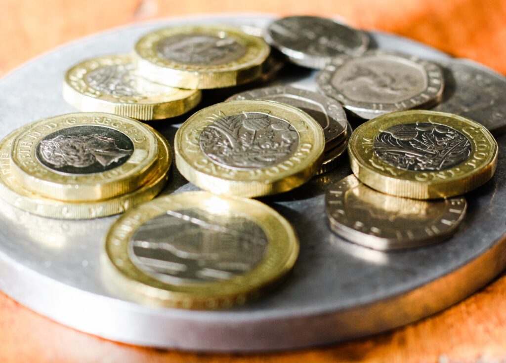 Photo of UK pound coins