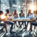 Image of a group of people talking across a table