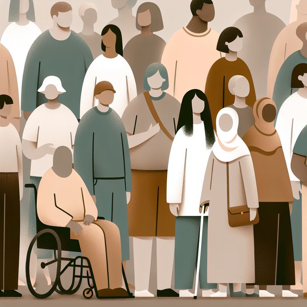 A crowd of people