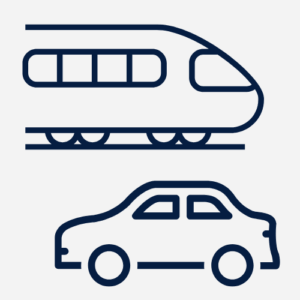 a graphic of a train and a car