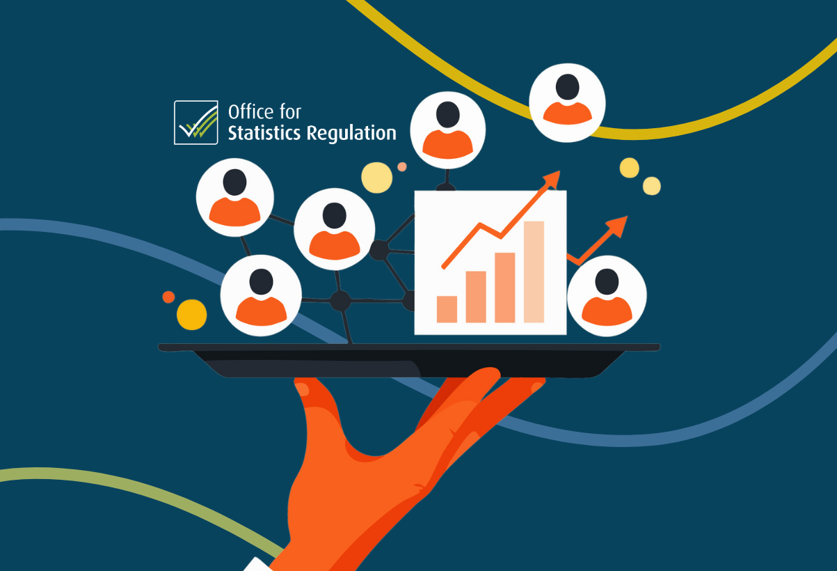 a hand holding a tray with statistics and emojis on it