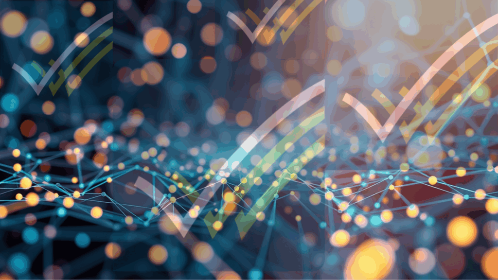 abstract image of data with OSR logos