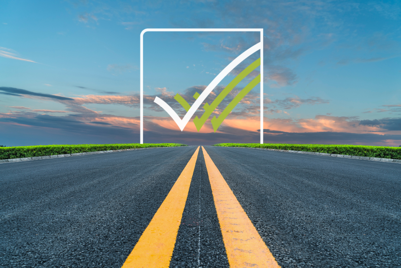 a picture of an open road with the OSR logo in the sky