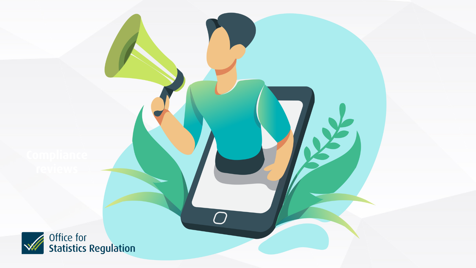 a cartoon man holding a megephone