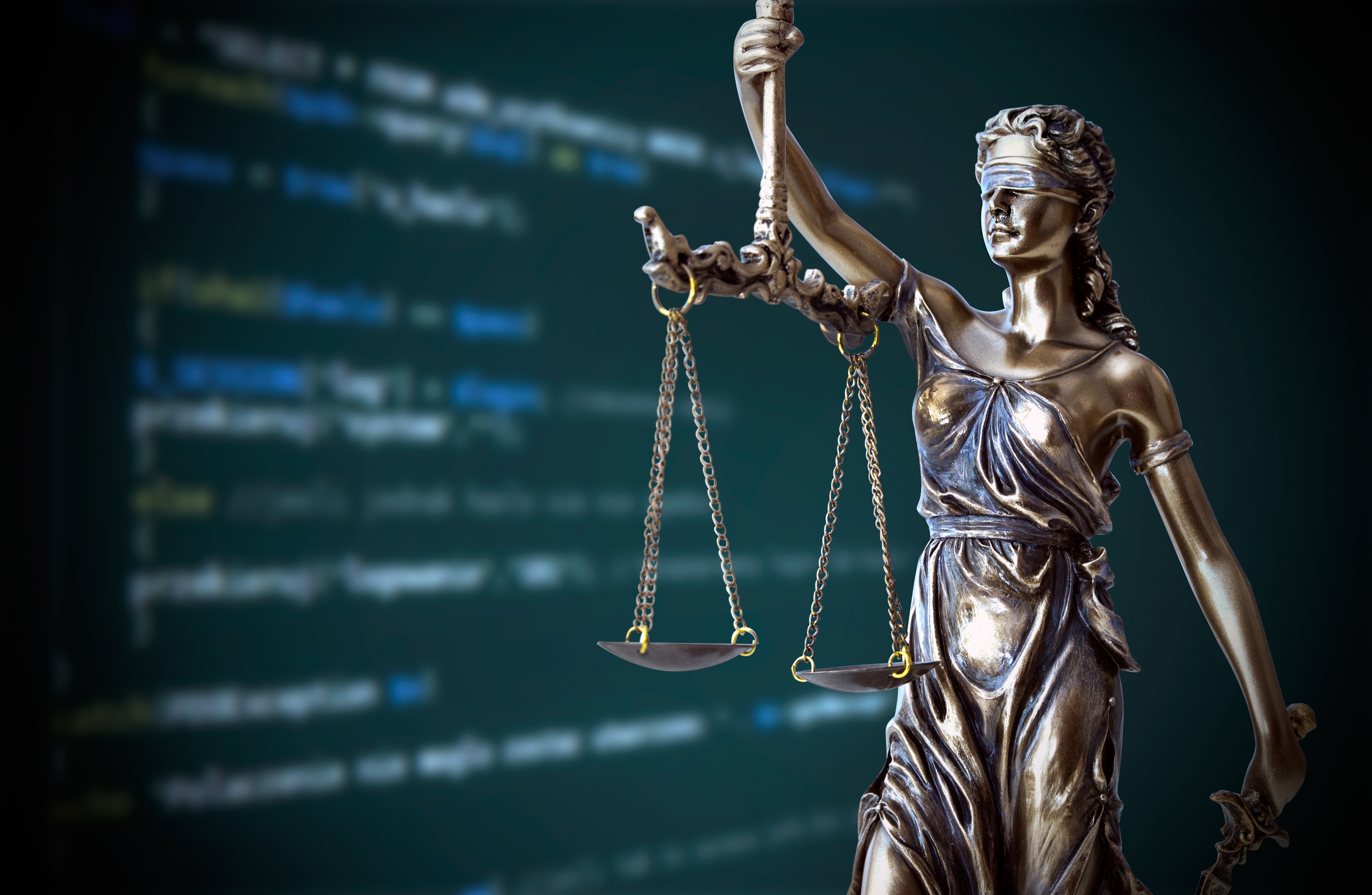 Justice statue with scales