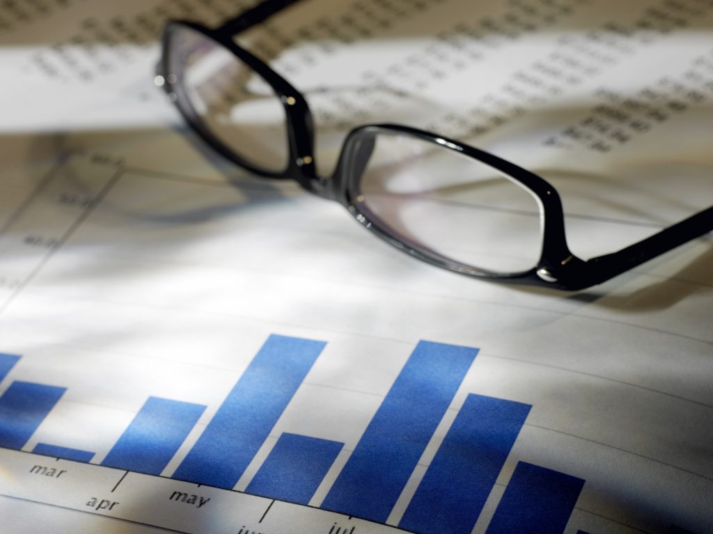 Financial data and eyeglasses