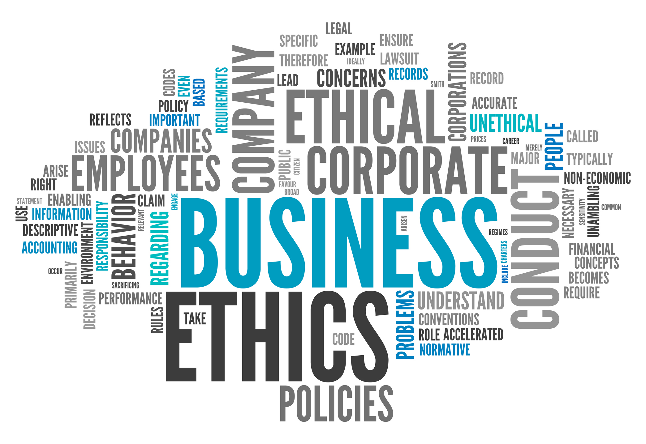 Business ethics word cloud