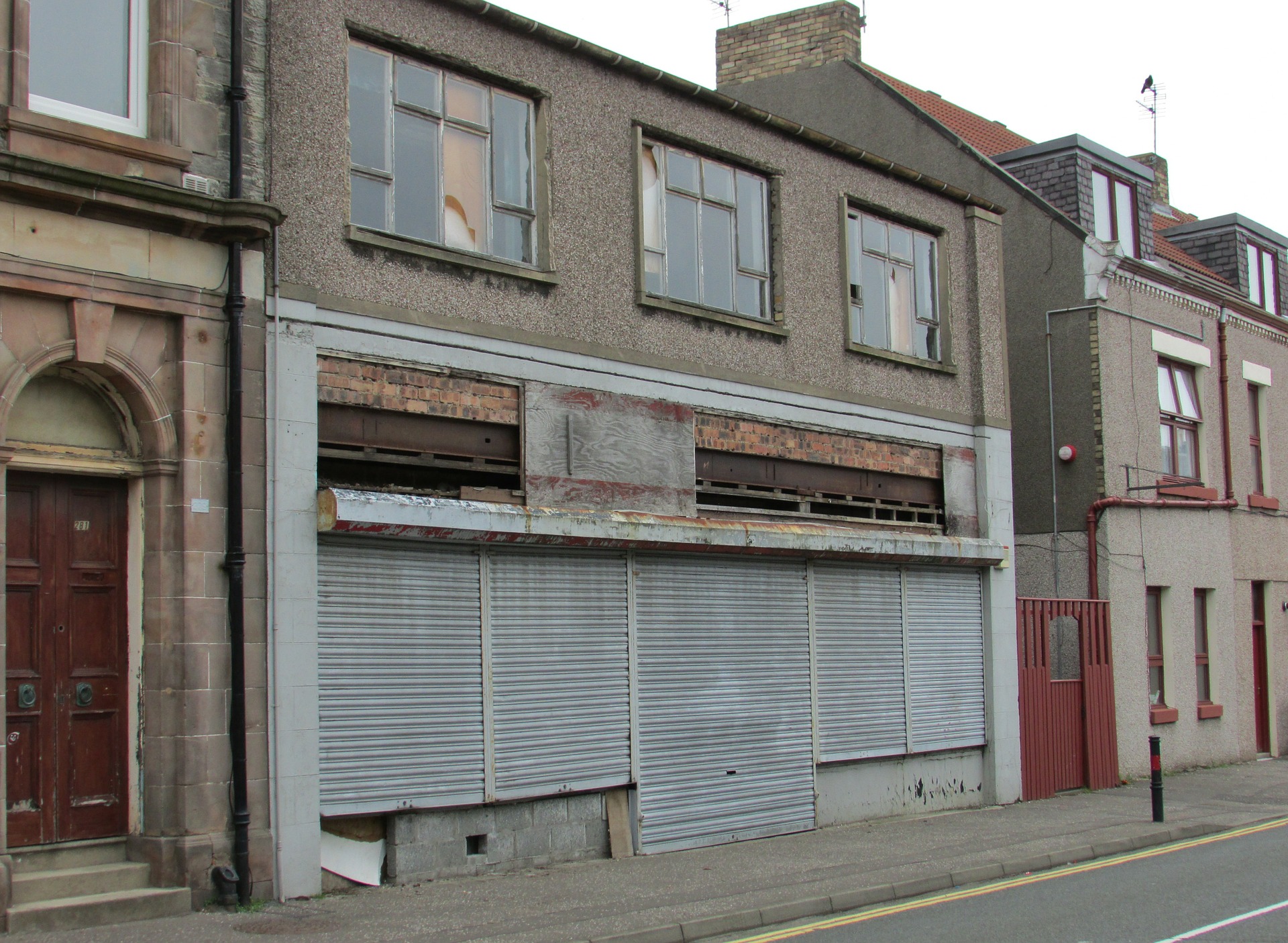 A shop that has been boarded up