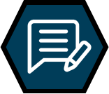 An icon of instructions being written.