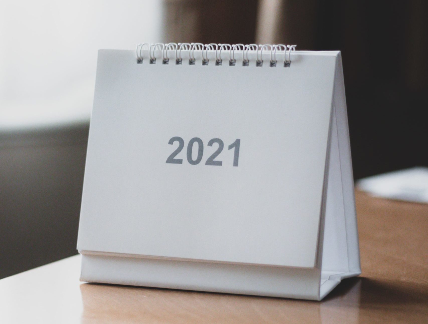 a table calendar displaying 2021