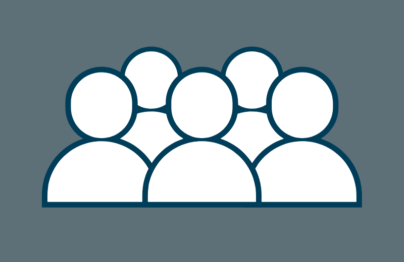 A cartoon image of a group of people