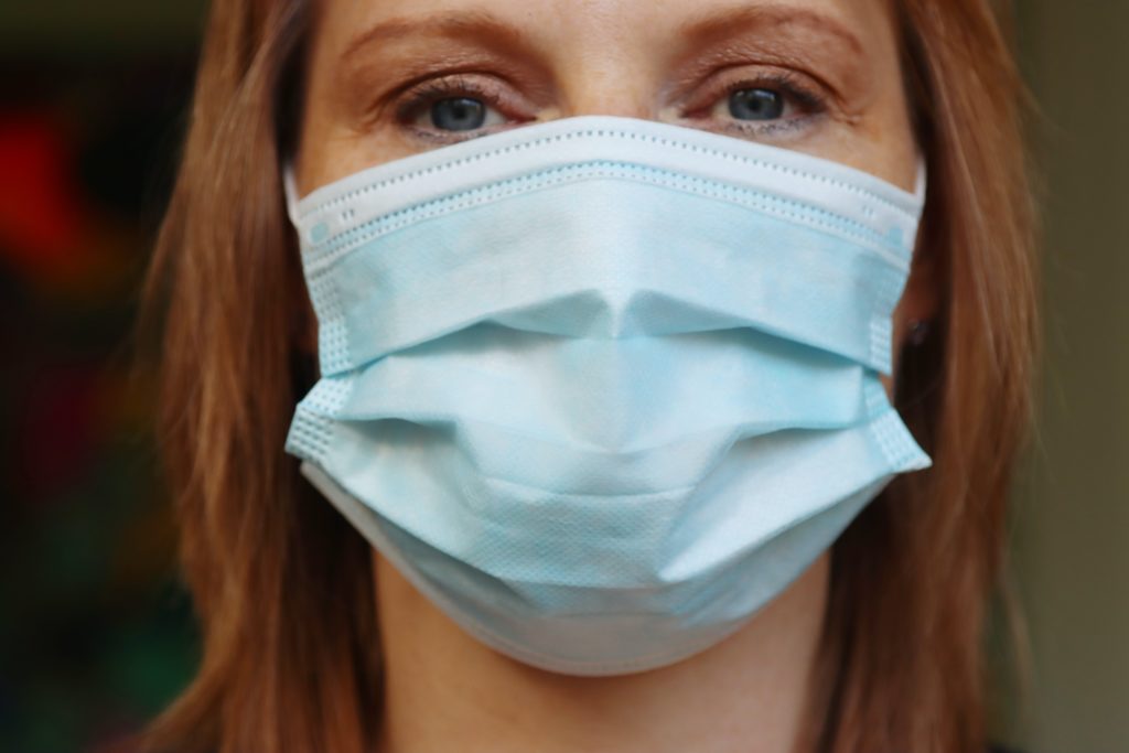 Image of woman wearing mask