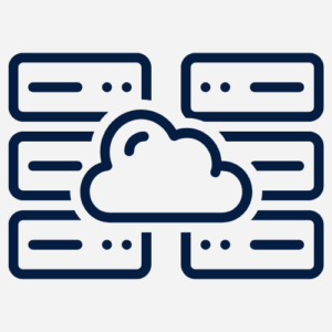 an icon of a cloud in the centre of a computer system