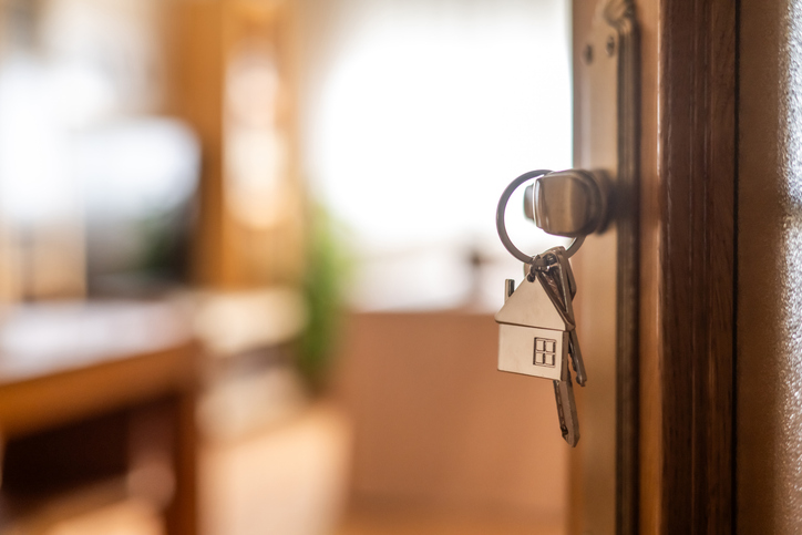 Decorative image. Key in door