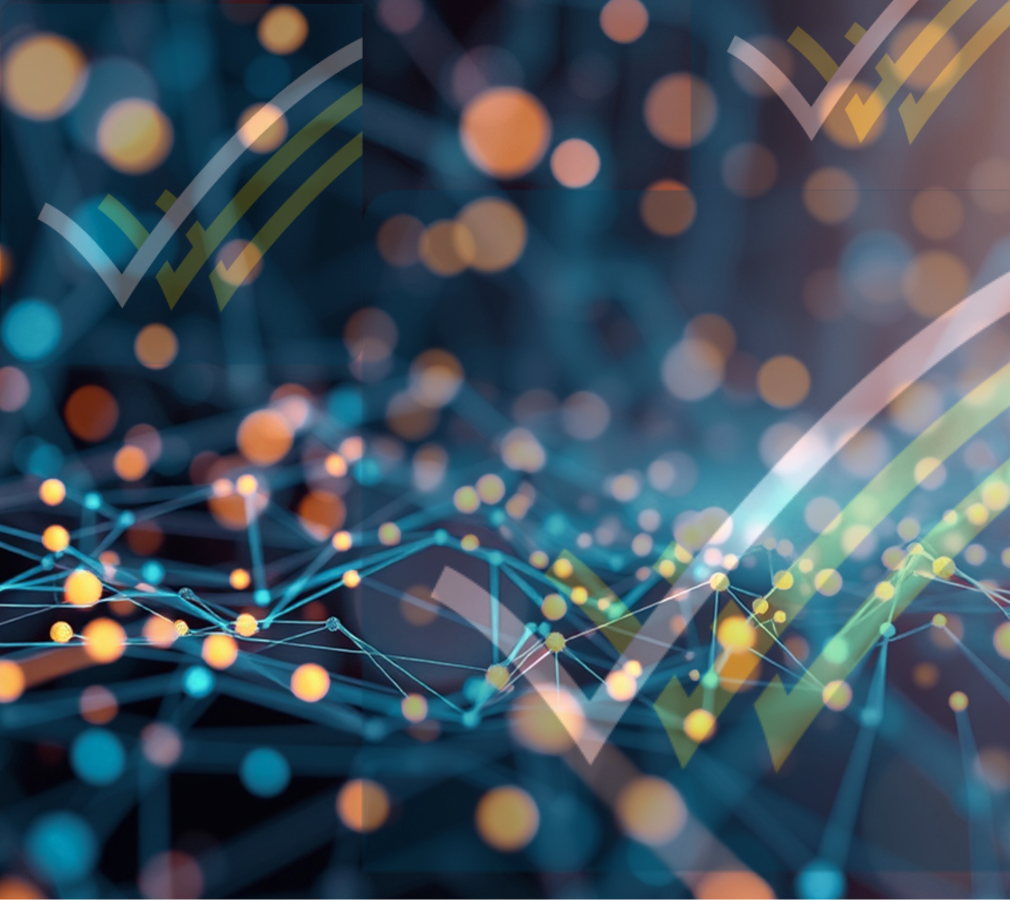 abstract image of data with OSR logos