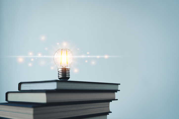 Decorative image - books and lightbulb