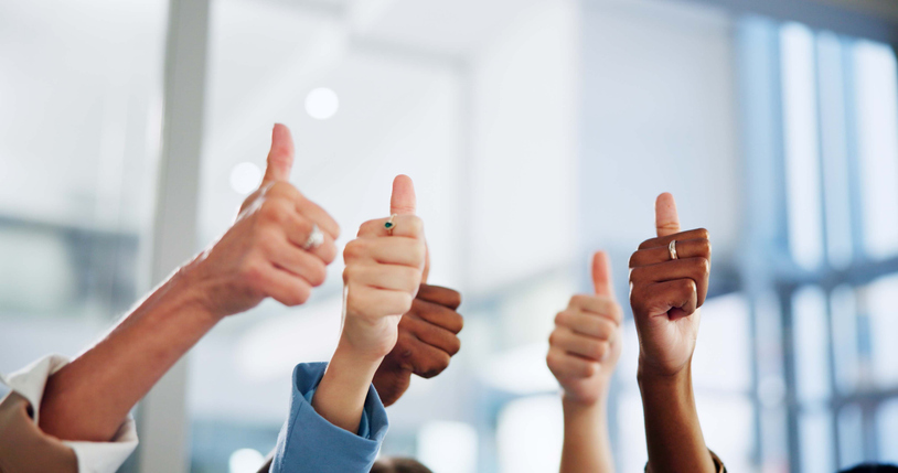Decorative image of thumbs up