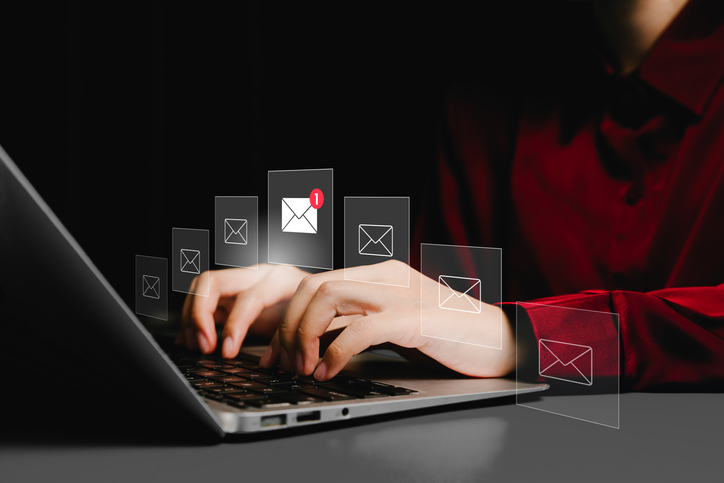laptop and email icons - decorative